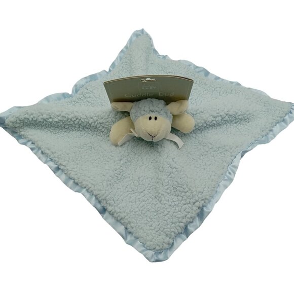 Stephan Baby Other - Stephan Baby Lamb Lovey Security Blanket Baby Blue Satin Trim Plush